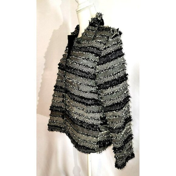 Life Style Strip Rough Edge Jacket - Size L - Picture 5 of 9